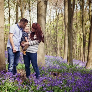 Family Portrait in the Bluebells at Orpington Kent