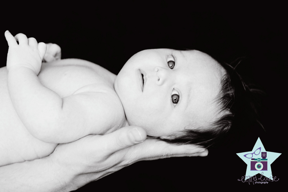 Newborn Monochrome Portrait - Safe in Daddy