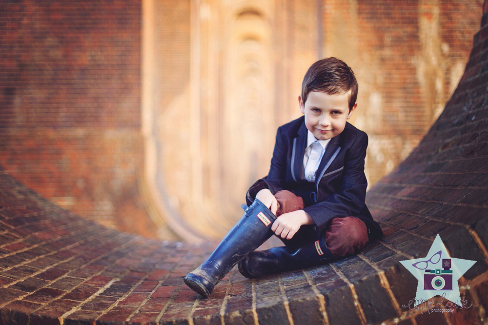 Dramatic portrait of boy at Balcombe Viaduct - Ouse Valley Viaduct Sussex
