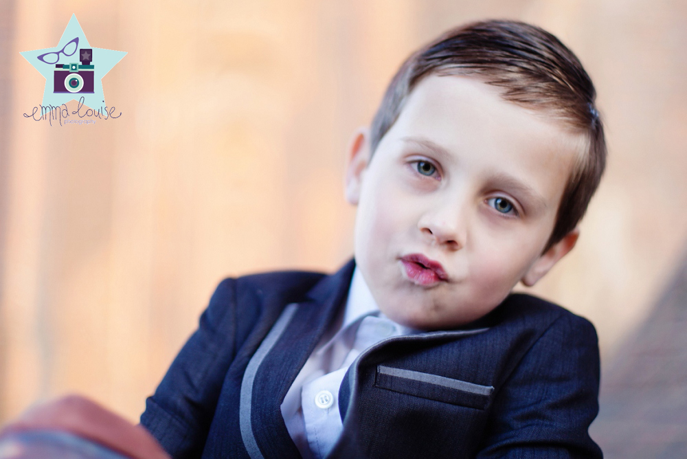 Portrait of boy on his 7th birthday