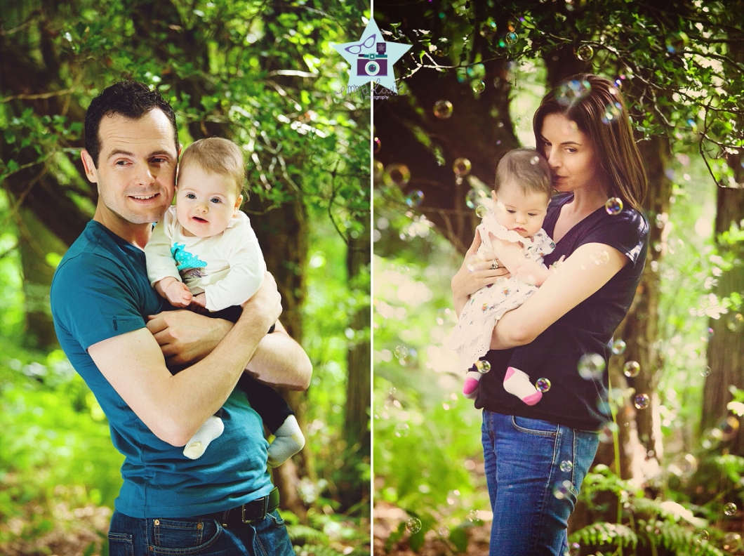 Mum and Dad pose with baby daughter - baby photography Oxted