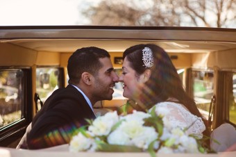 Wedding Photography in Bridal Car - Pembroke Lodge Richmond Park London