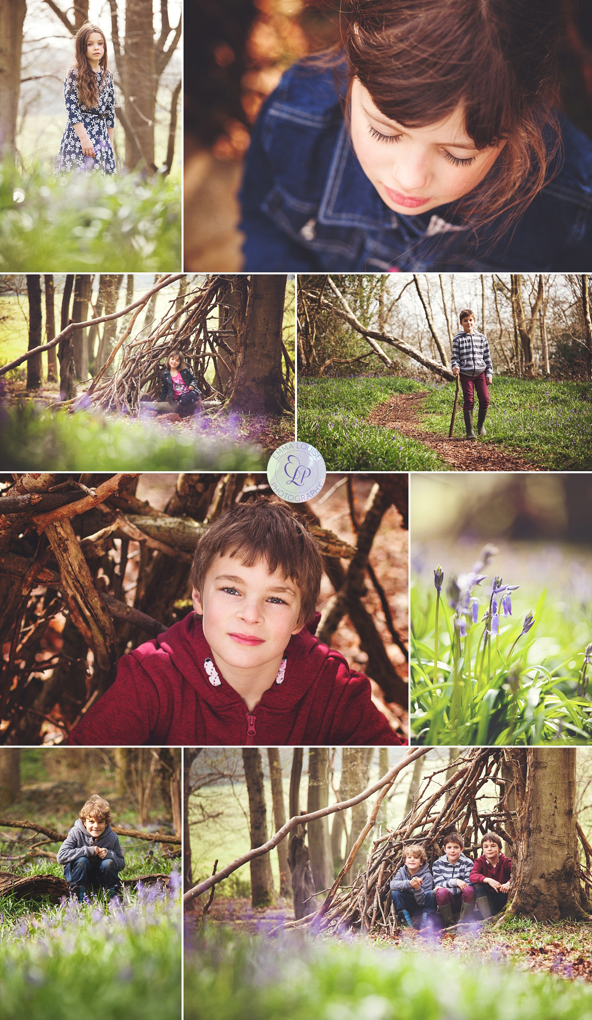 Family Portraits in the Bluebell Woods by Emma Louise Photography
